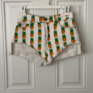Pistols pineapple jean shorts